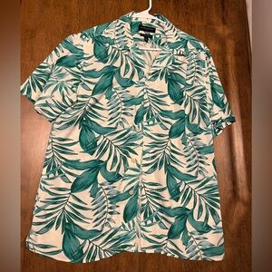 Banana Republic Palm Pattern Shirt Standard Fit S Hawaiian